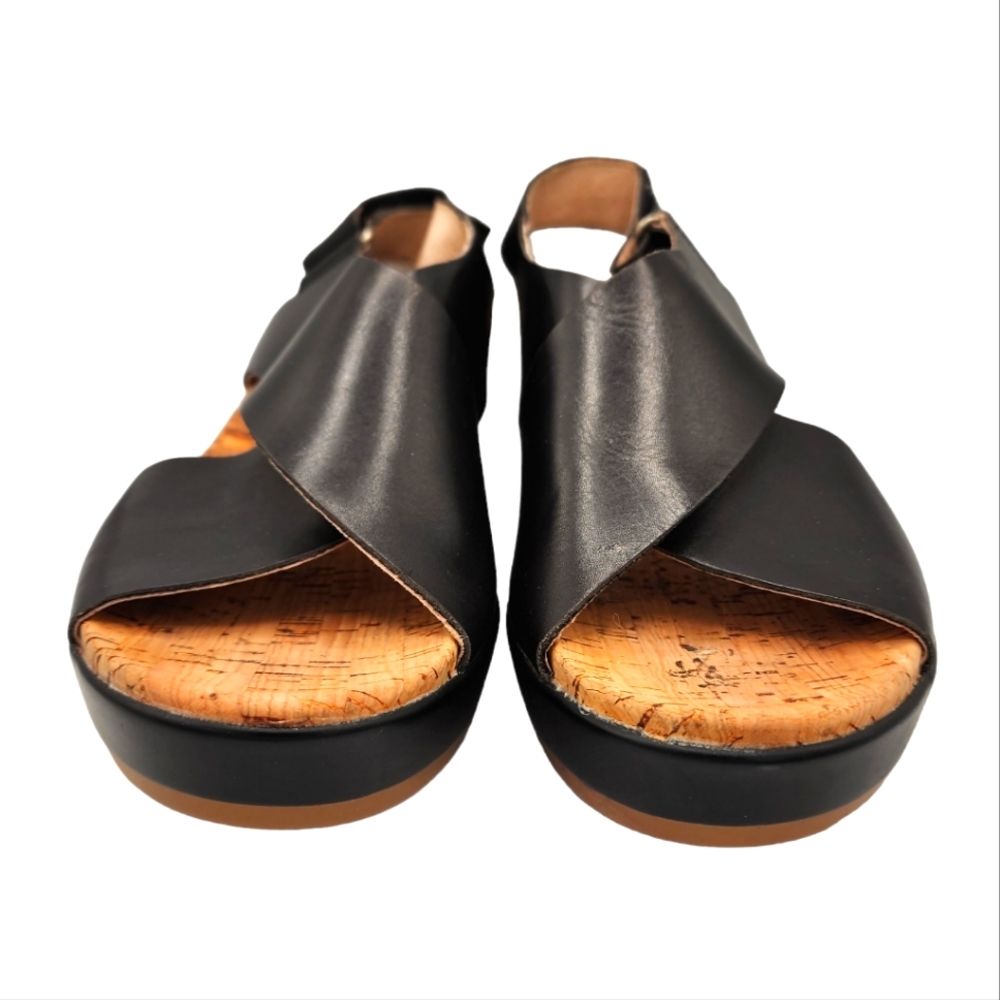 PIKOLINOS Black Leather Platform Slingback Sandals - Picture 5 of 6